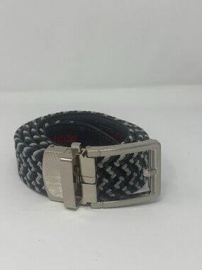Nexbelt Black Gray Braided Ratchet Belt No Holes Golf Belt OS